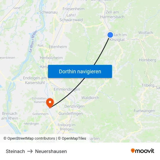 Steinach to Neuershausen map