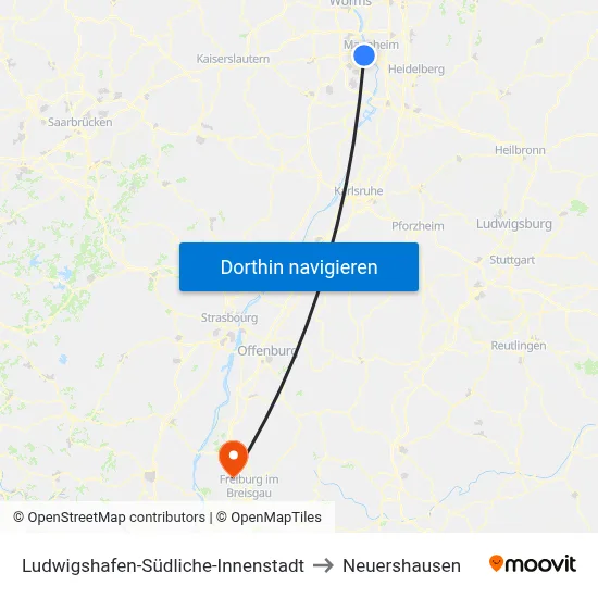Ludwigshafen-Südliche-Innenstadt to Neuershausen map