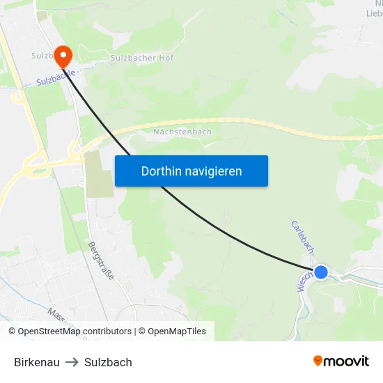 Birkenau to Sulzbach map
