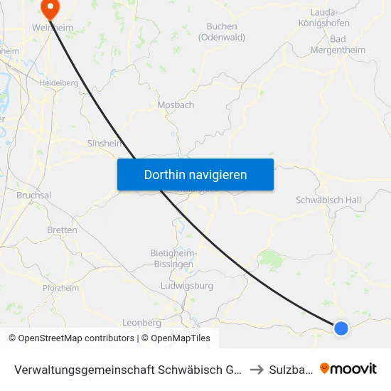 Verwaltungsgemeinschaft Schwäbisch Gmünd to Sulzbach map