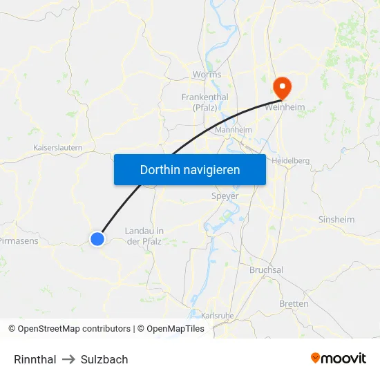 Rinnthal to Sulzbach map