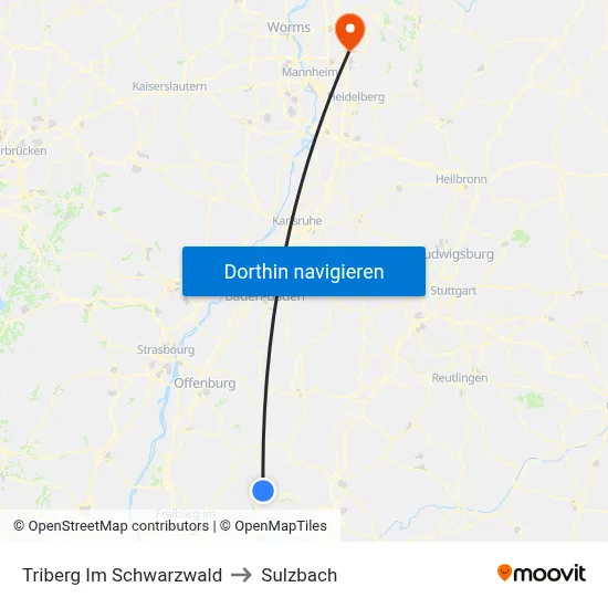 Triberg Im Schwarzwald to Sulzbach map