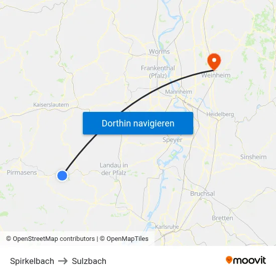 Spirkelbach to Sulzbach map