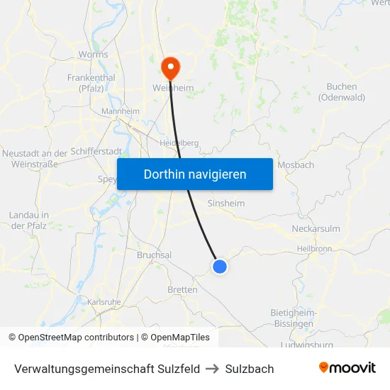 Verwaltungsgemeinschaft Sulzfeld to Sulzbach map