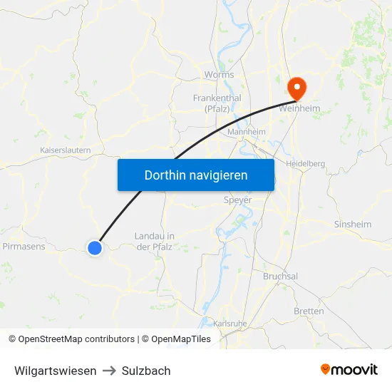 Wilgartswiesen to Sulzbach map