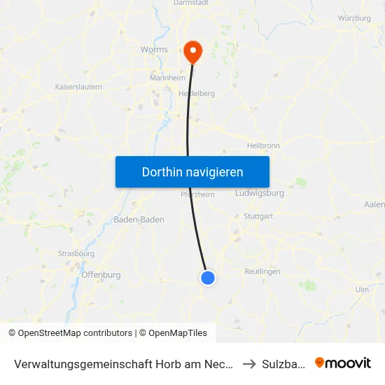 Verwaltungsgemeinschaft Horb am Neckar to Sulzbach map