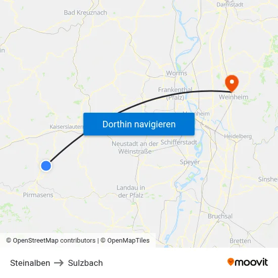 Steinalben to Sulzbach map