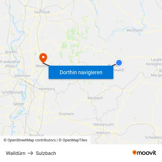 Walldürn to Sulzbach map