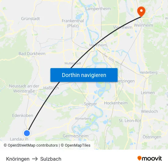 Knöringen to Sulzbach map
