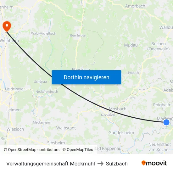 Verwaltungsgemeinschaft Möckmühl to Sulzbach map