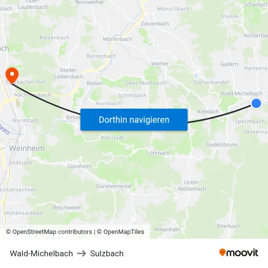 Wald-Michelbach to Sulzbach map