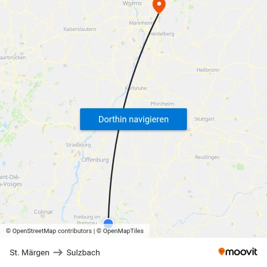 St. Märgen to Sulzbach map