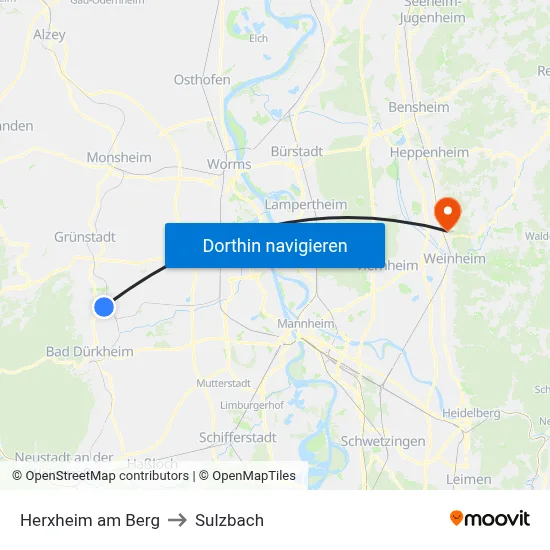 Herxheim am Berg to Sulzbach map
