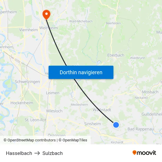 Hasselbach to Sulzbach map