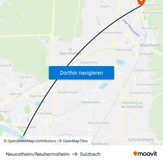 Neuostheim/Neuhermsheim to Sulzbach map