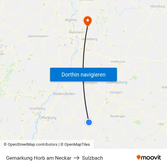 Gemarkung Horb am Neckar to Sulzbach map