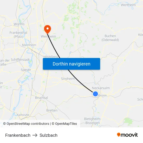 Frankenbach to Sulzbach map