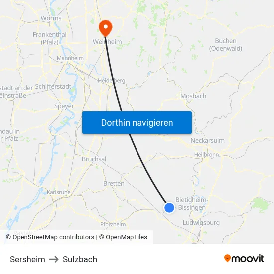 Sersheim to Sulzbach map