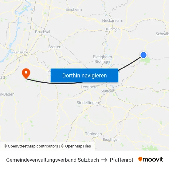 Gemeindeverwaltungsverband Sulzbach to Pfaffenrot map
