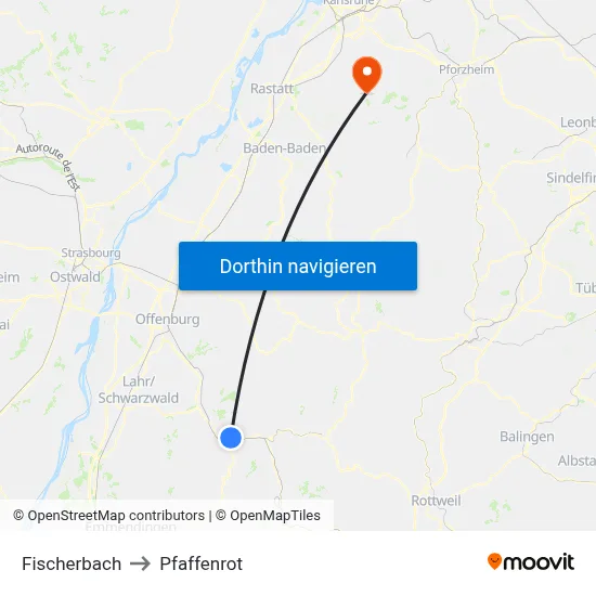 Fischerbach to Pfaffenrot map