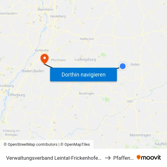 Verwaltungsverband Leintal-Frickenhofer Höhe to Pfaffenrot map