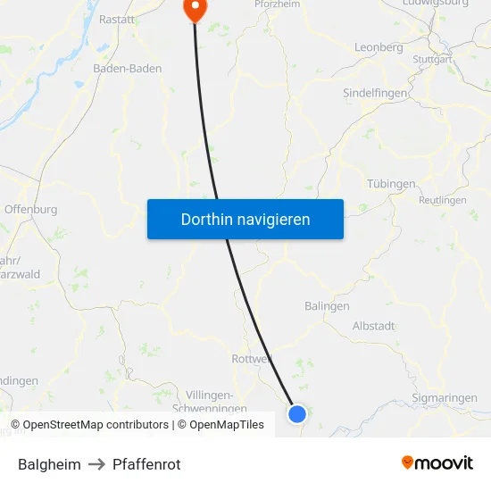 Balgheim to Pfaffenrot map