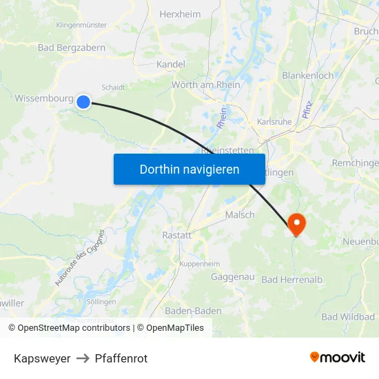 Kapsweyer to Pfaffenrot map