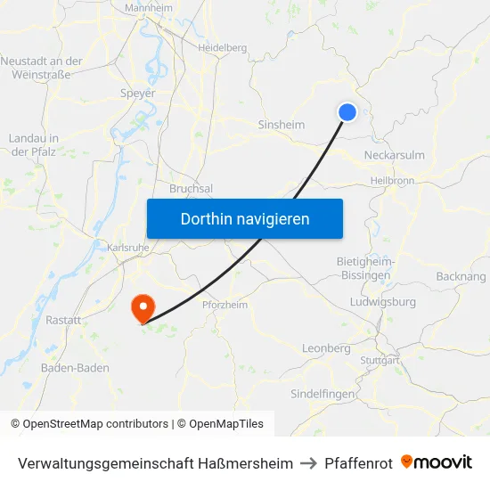 Verwaltungsgemeinschaft Haßmersheim to Pfaffenrot map