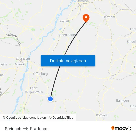 Steinach to Pfaffenrot map