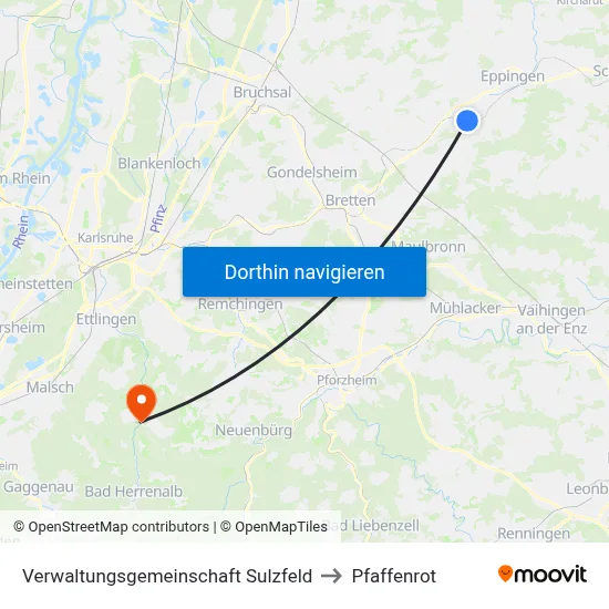 Verwaltungsgemeinschaft Sulzfeld to Pfaffenrot map