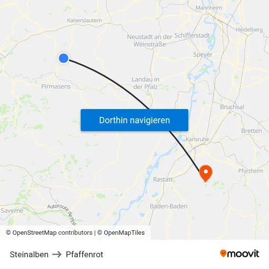 Steinalben to Pfaffenrot map