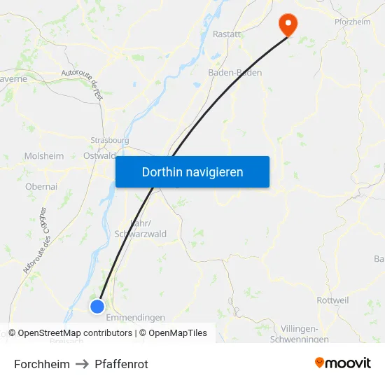 Forchheim to Pfaffenrot map