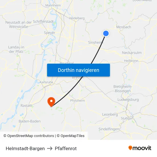 Helmstadt-Bargen to Pfaffenrot map