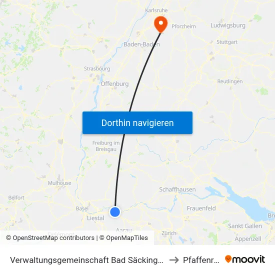 Verwaltungsgemeinschaft Bad Säckingen to Pfaffenrot map