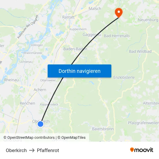 Oberkirch to Pfaffenrot map