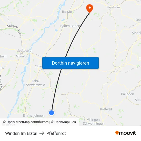 Winden Im Elztal to Pfaffenrot map