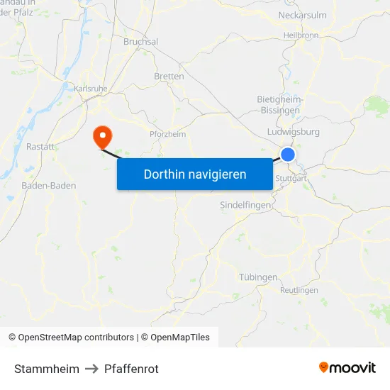 Stammheim to Pfaffenrot map