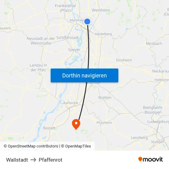 Wallstadt to Pfaffenrot map
