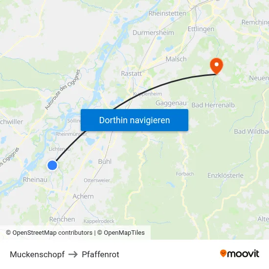 Muckenschopf to Pfaffenrot map