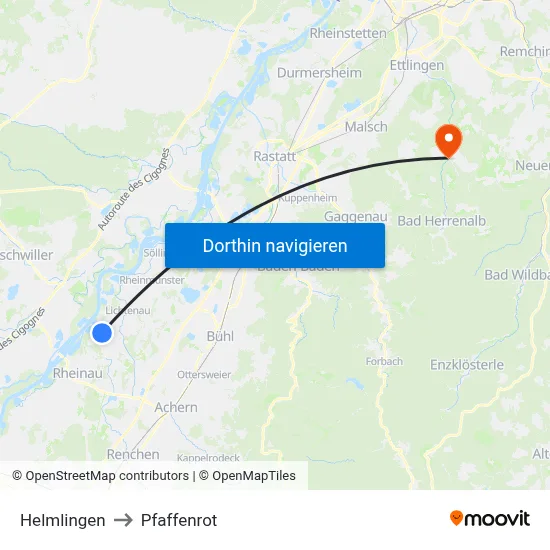 Helmlingen to Pfaffenrot map