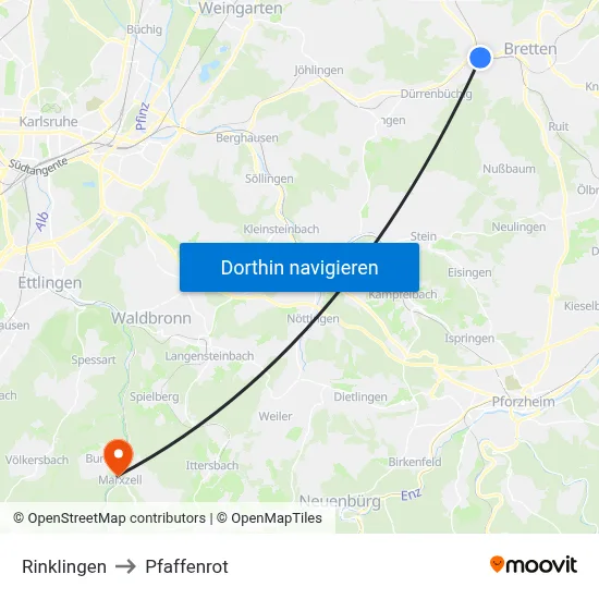 Rinklingen to Pfaffenrot map