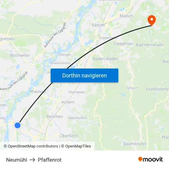 Neumühl to Pfaffenrot map