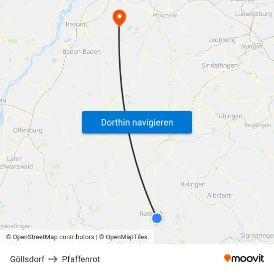 Göllsdorf to Pfaffenrot map