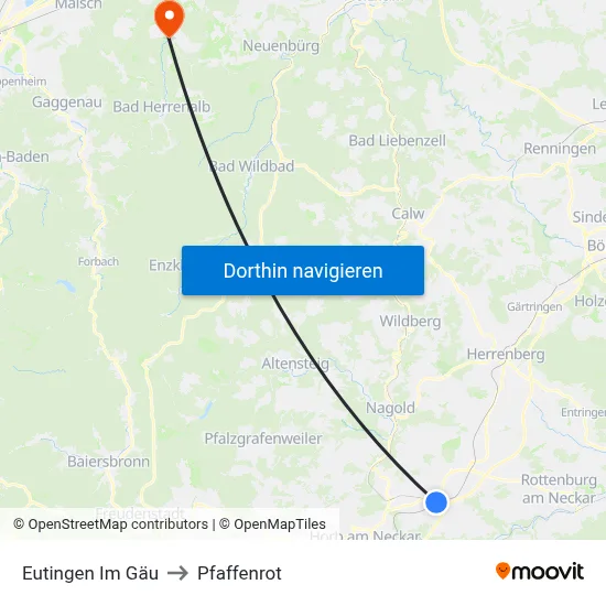 Eutingen Im Gäu to Pfaffenrot map