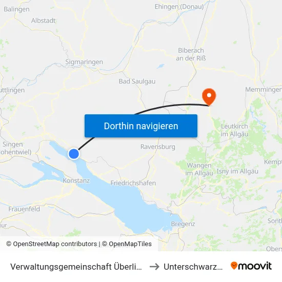 Verwaltungsgemeinschaft Überlingen to Unterschwarzach map