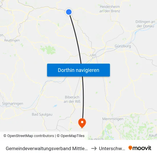 Gemeindeverwaltungsverband Mittleres Fils-Lautertal to Unterschwarzach map