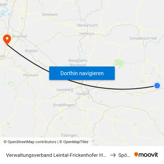 Verwaltungsverband Leintal-Frickenhofer Höhe to Spöck map