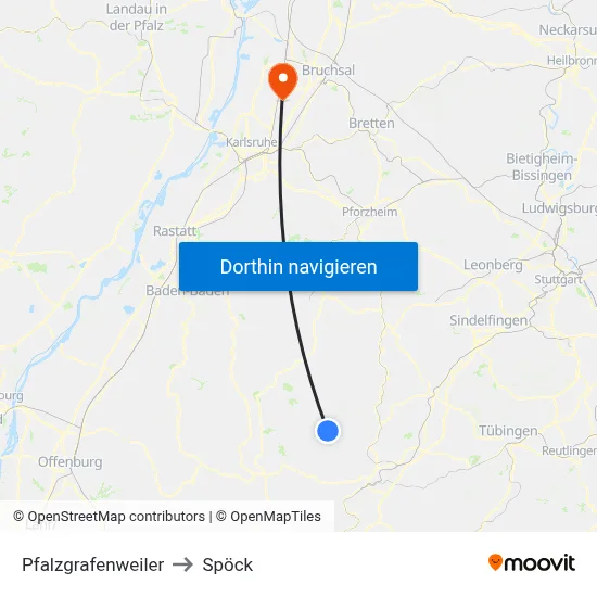 Pfalzgrafenweiler to Spöck map