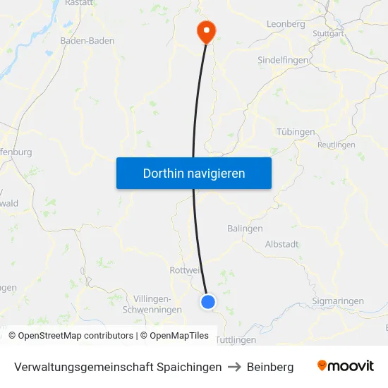 Verwaltungsgemeinschaft Spaichingen to Beinberg map