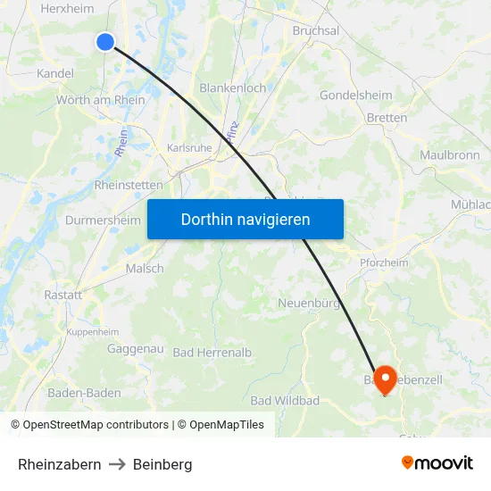 Rheinzabern to Beinberg map